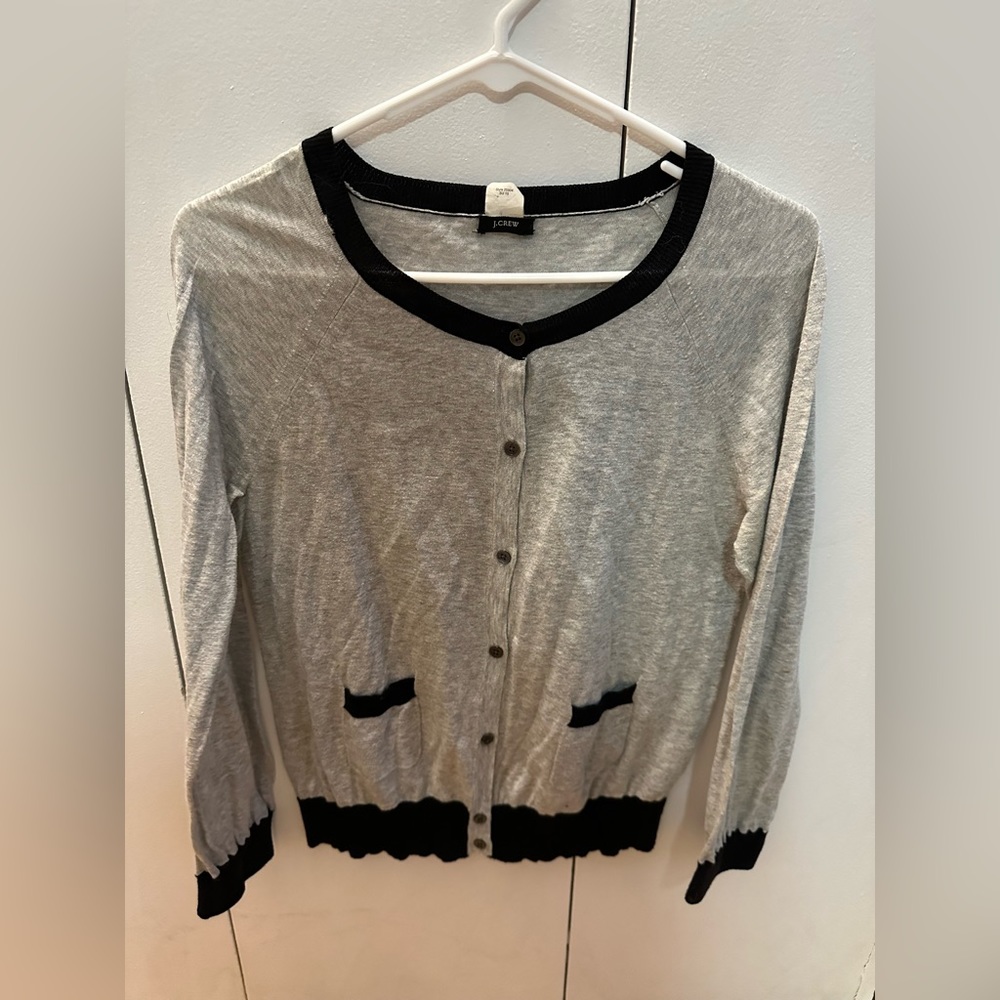 J. Crew grey cotton cardigan